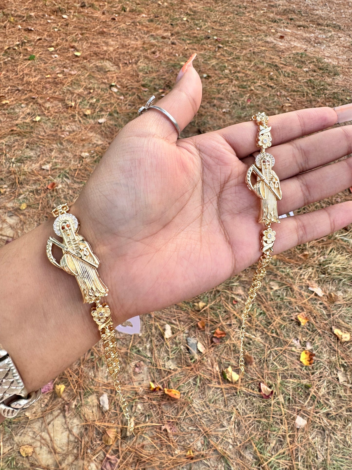 Santa Muerte Golden Florecita Bracelet