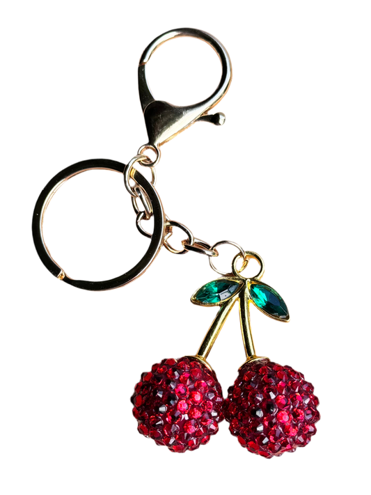 Pretty Red Cherry Keychain