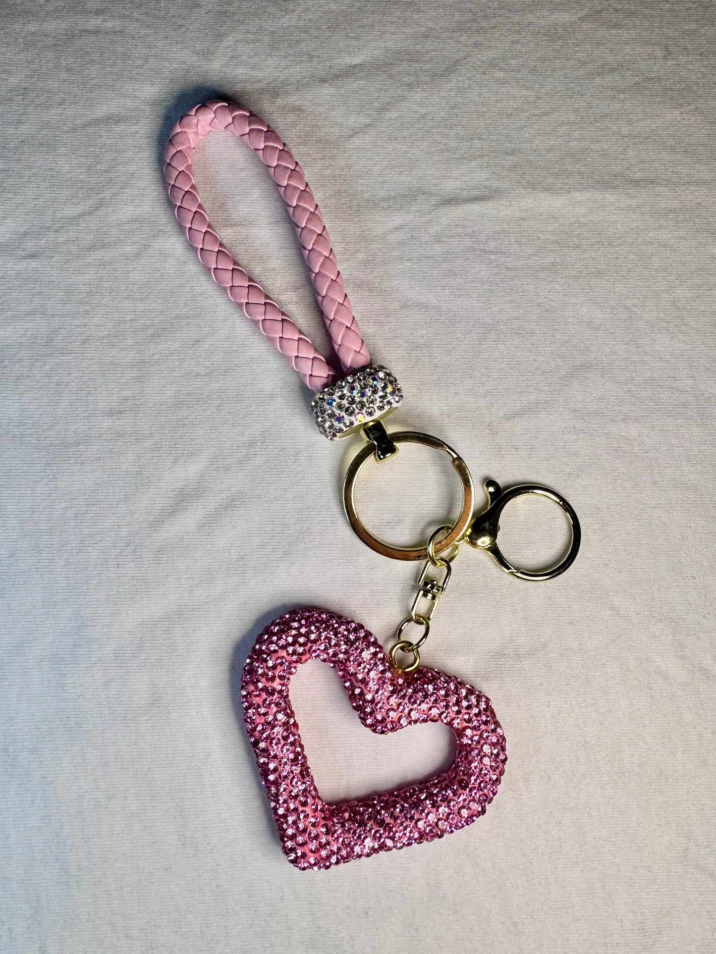 Pink Heart Keychain Wristlet