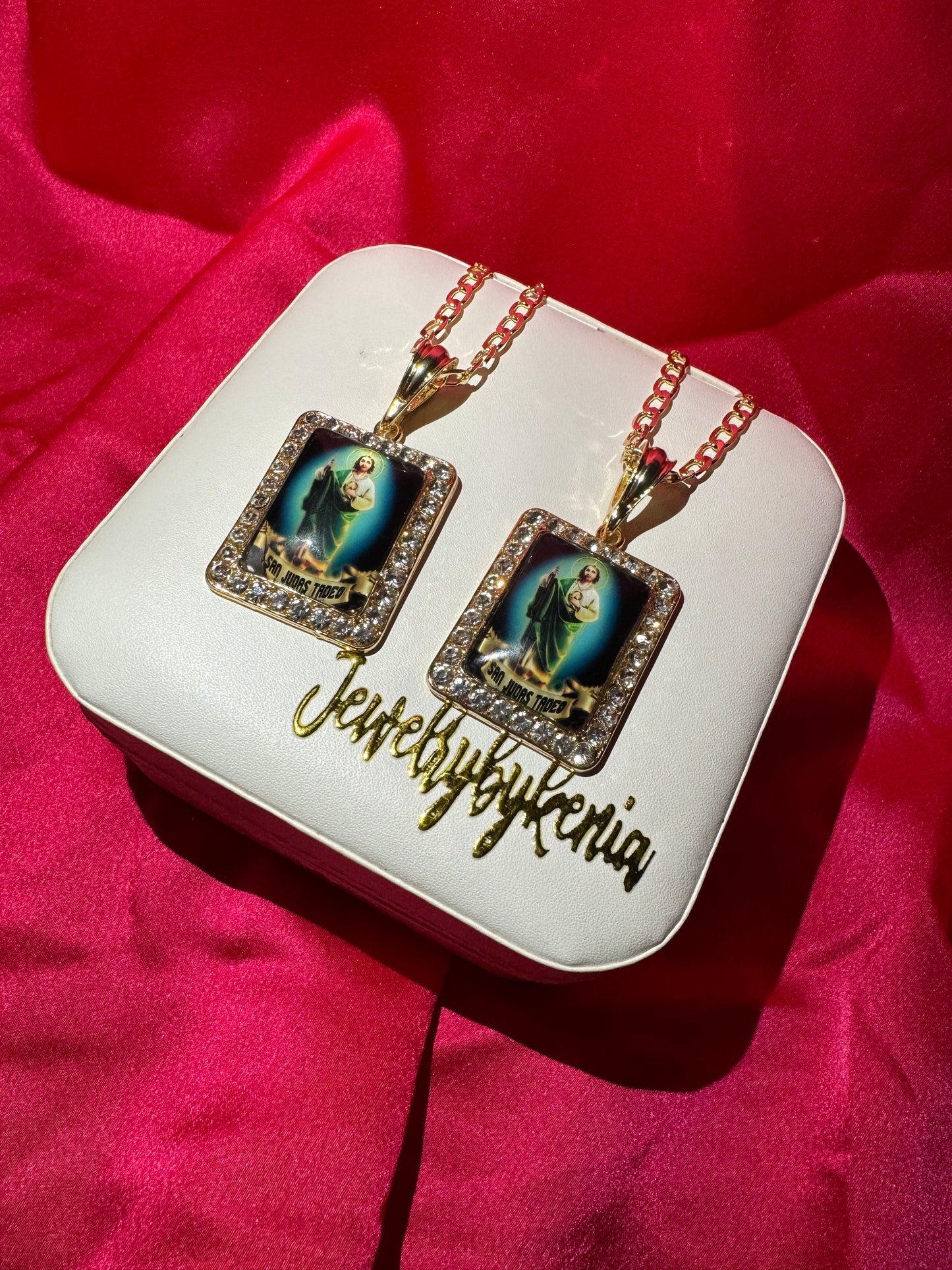 Square San Judas Necklace (Black Edition)