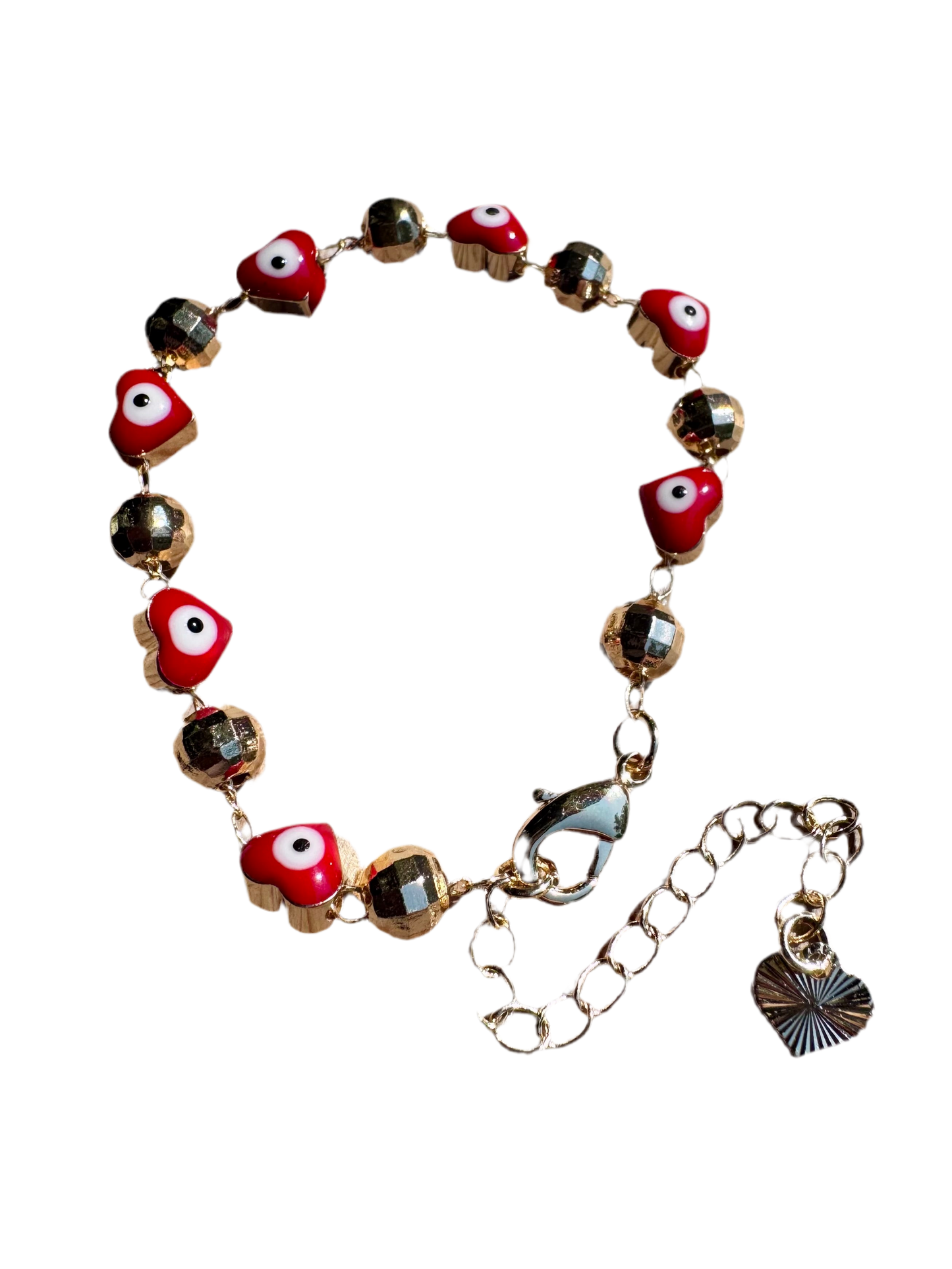 Red Heart Evil Eye Baby Bracelet