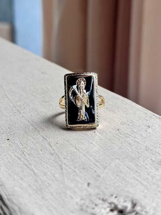 Santa Muerte Adjustable Ring