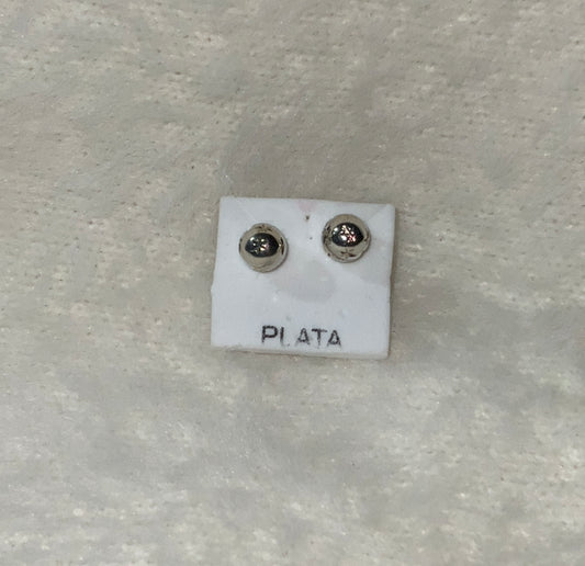 Silver Sphere Studs