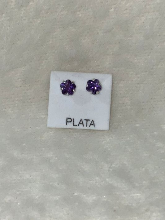 Floresita Morada Studs