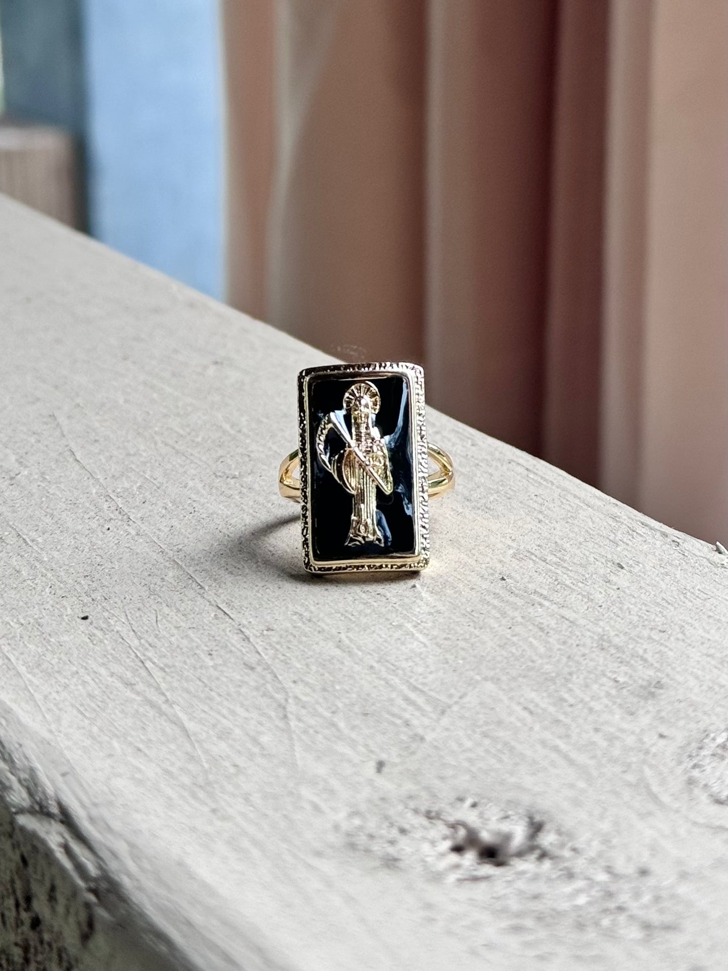 Santa Muerte Adjustable Ring
