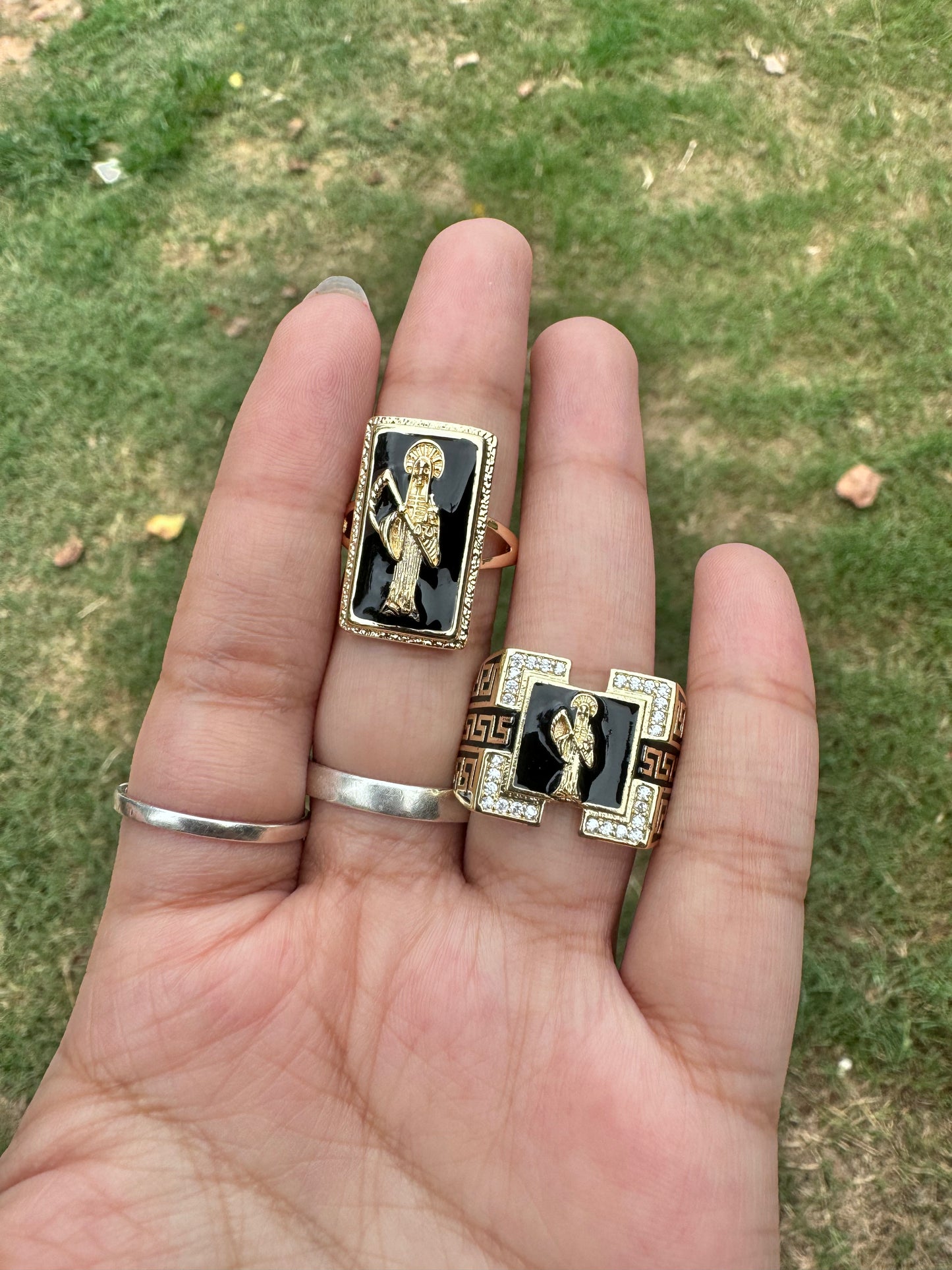 Santa Muerte Adjustable Ring