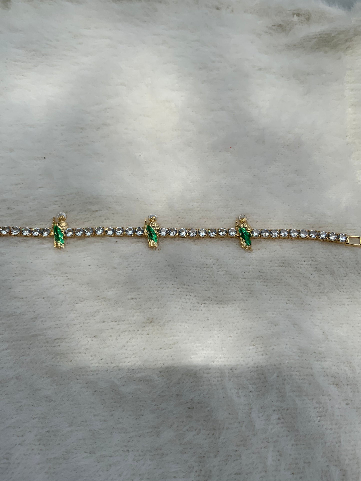 San Judas Green Tennis Bracelet
