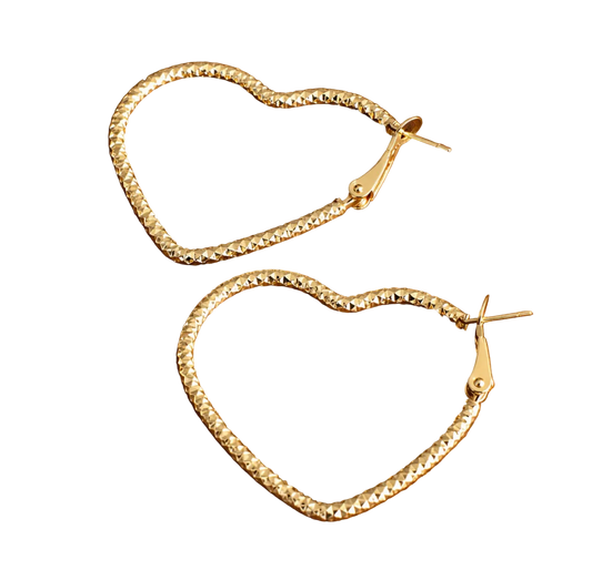 Heart Hoops Earrings
