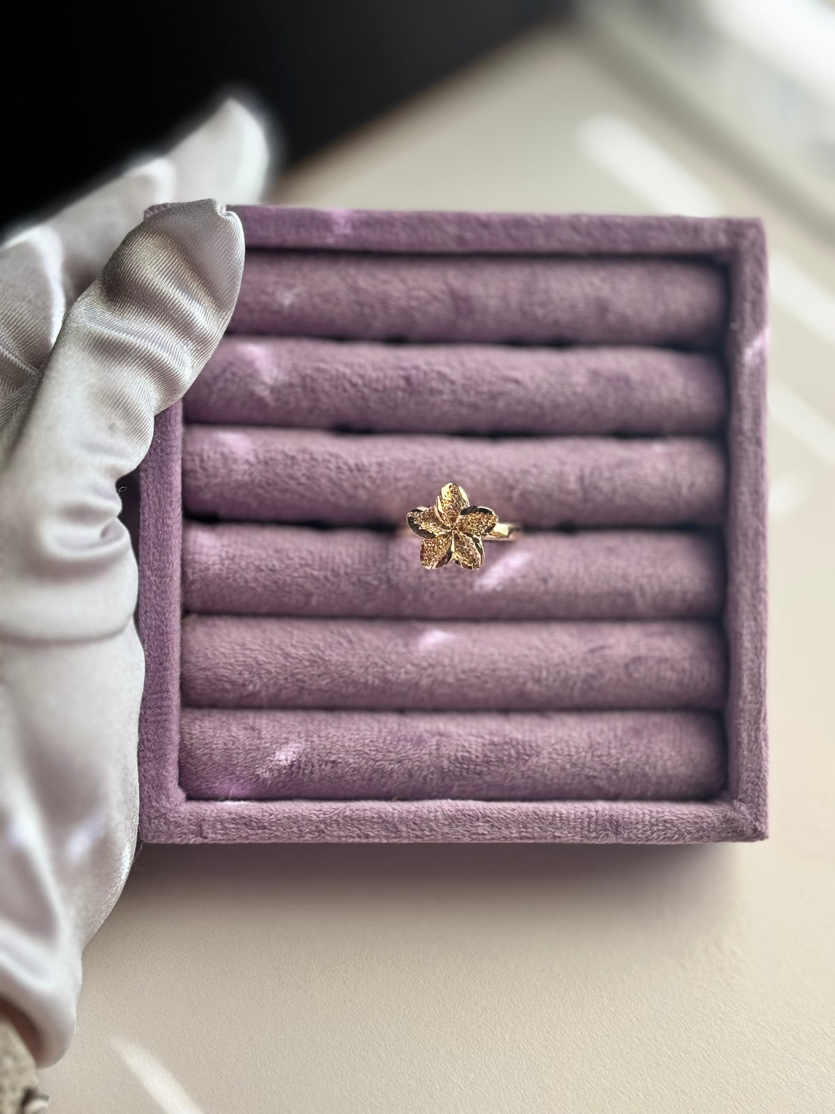 Hibiscus Gold Plated Ring