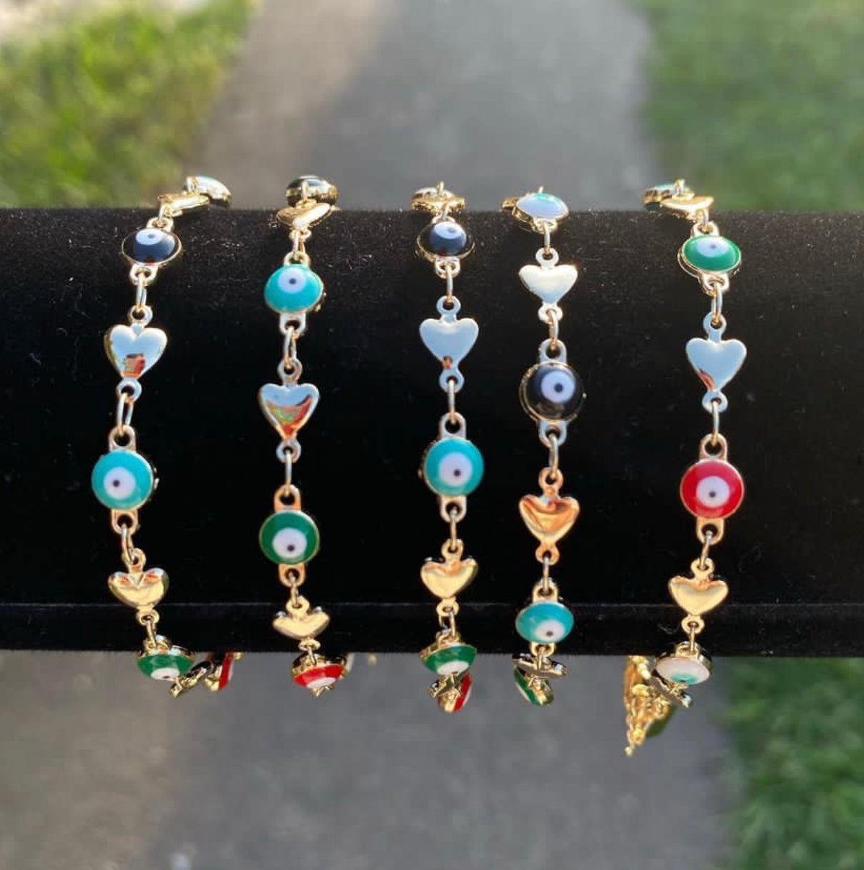 Pulsera Mal de Ojo y Corazones