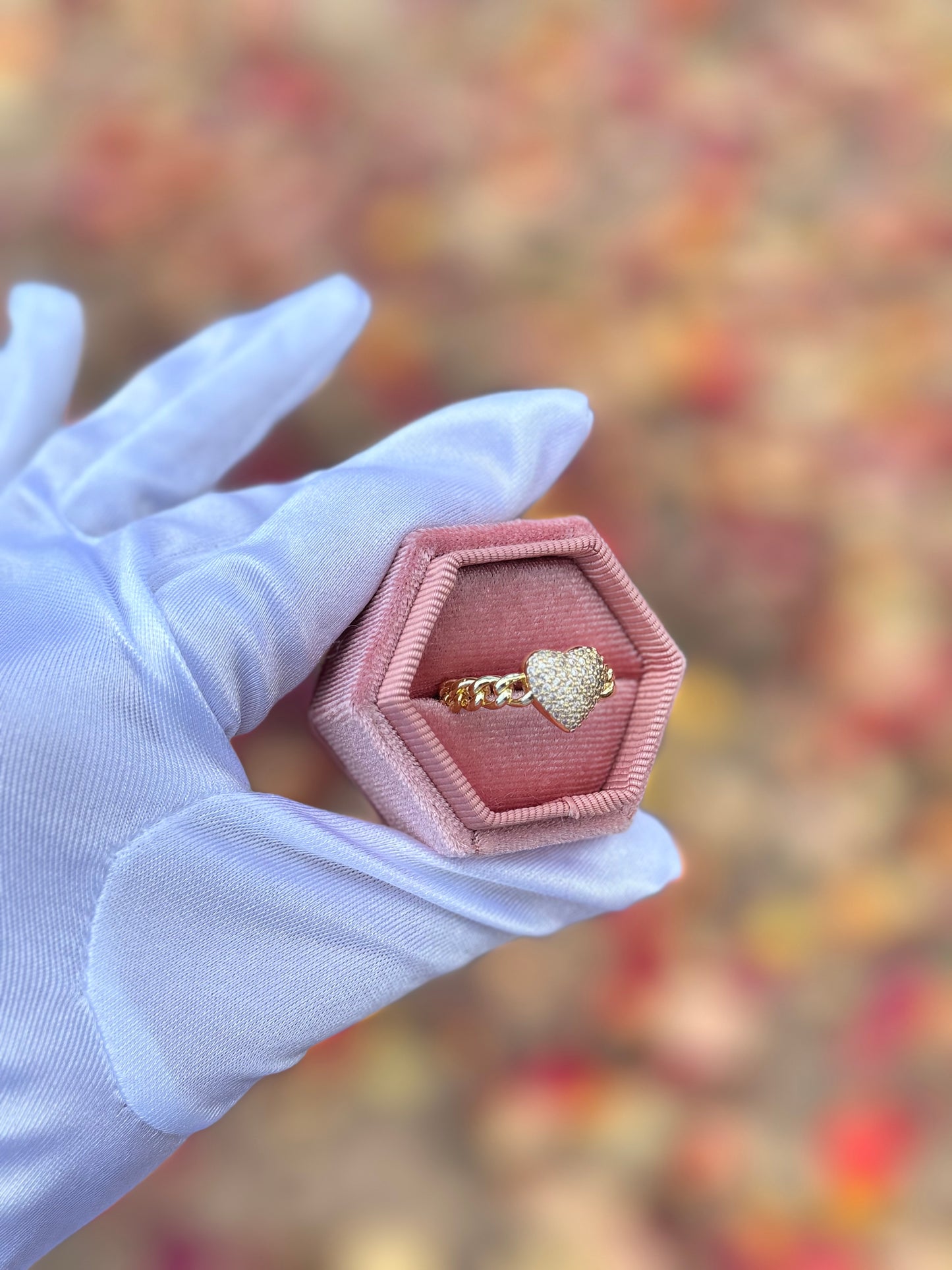 Golden Link Heart Ring