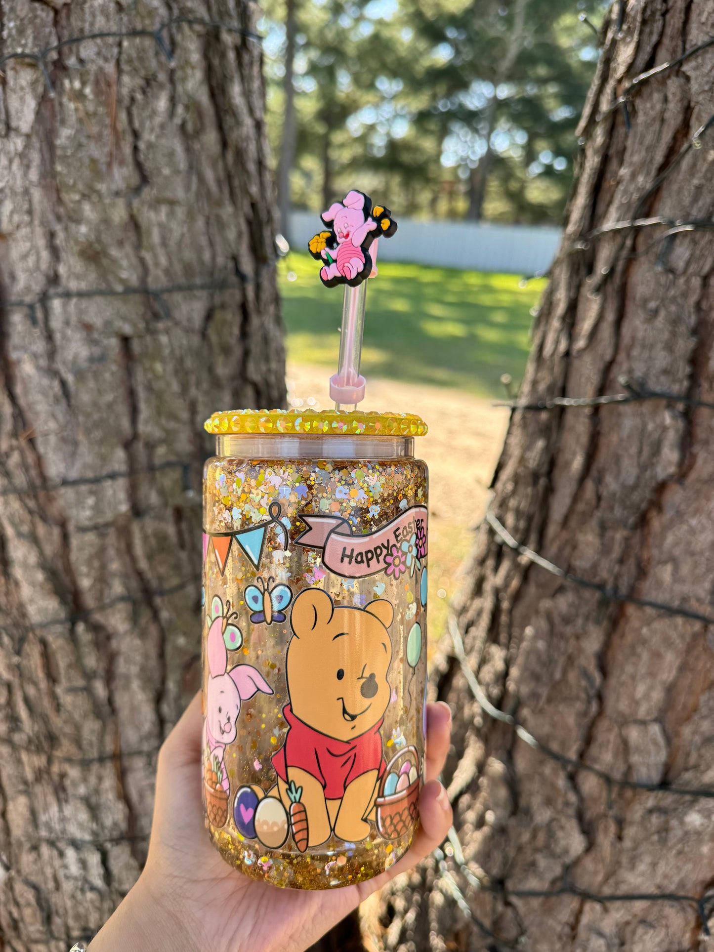 Winnie The Pooh and friends Easter snowglobe