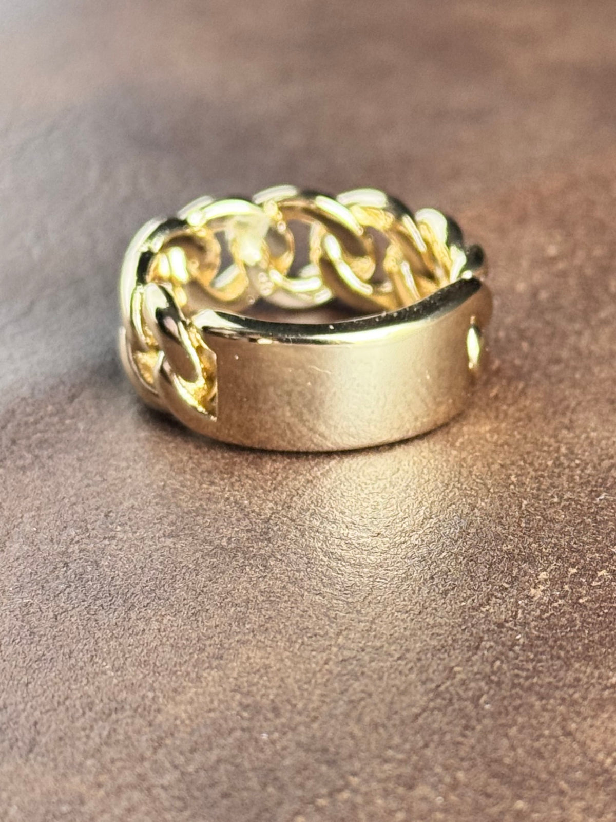 ID Cuban Ring Gold Plated