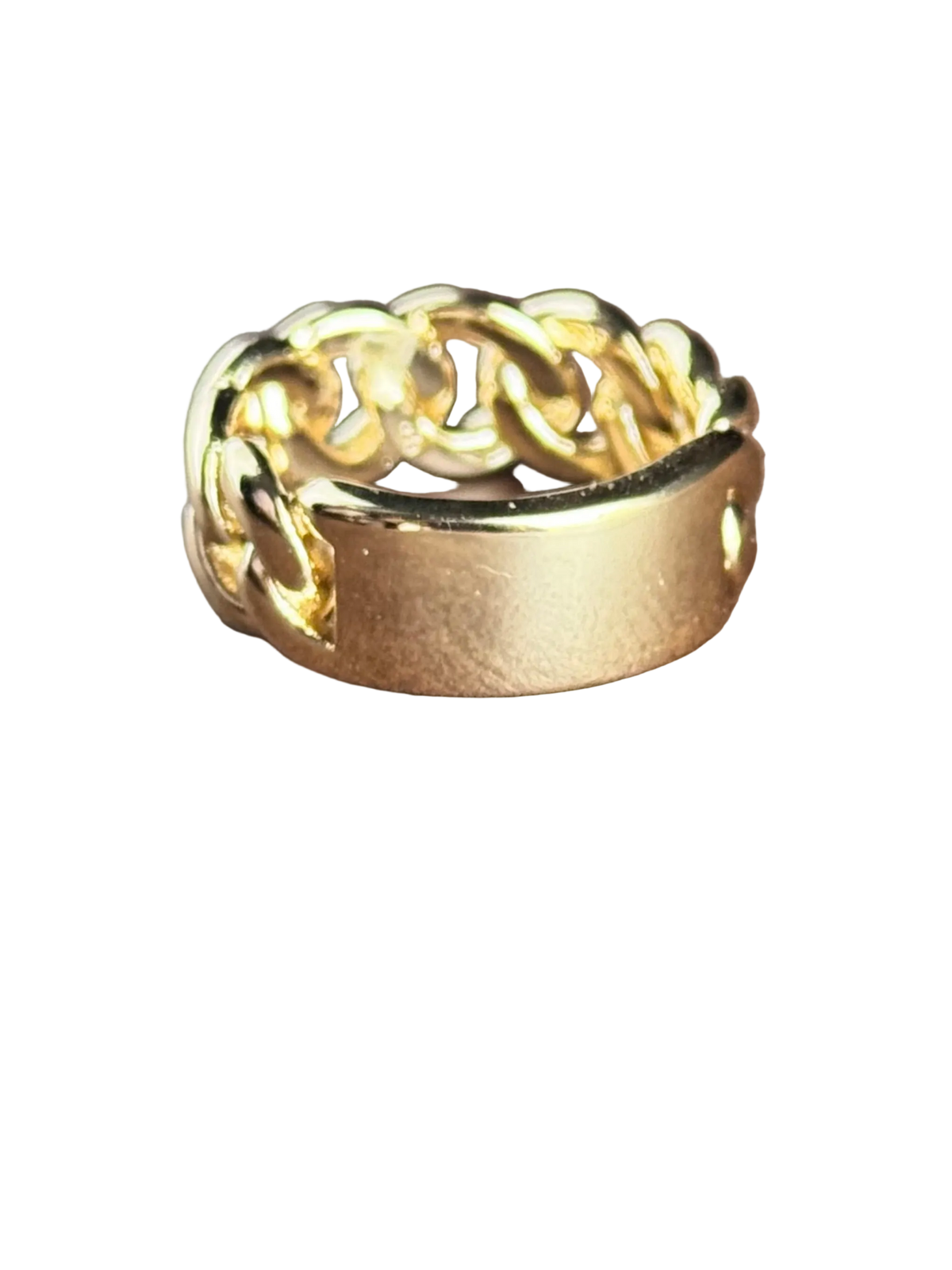ID Cuban Ring Gold Plated