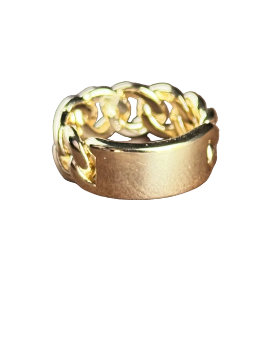 ID Cuban Ring Gold Plated