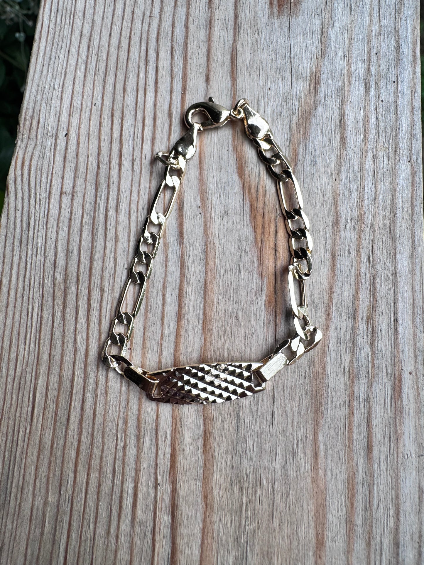 Baby/Toddler Figaro Textured ID Bracelet