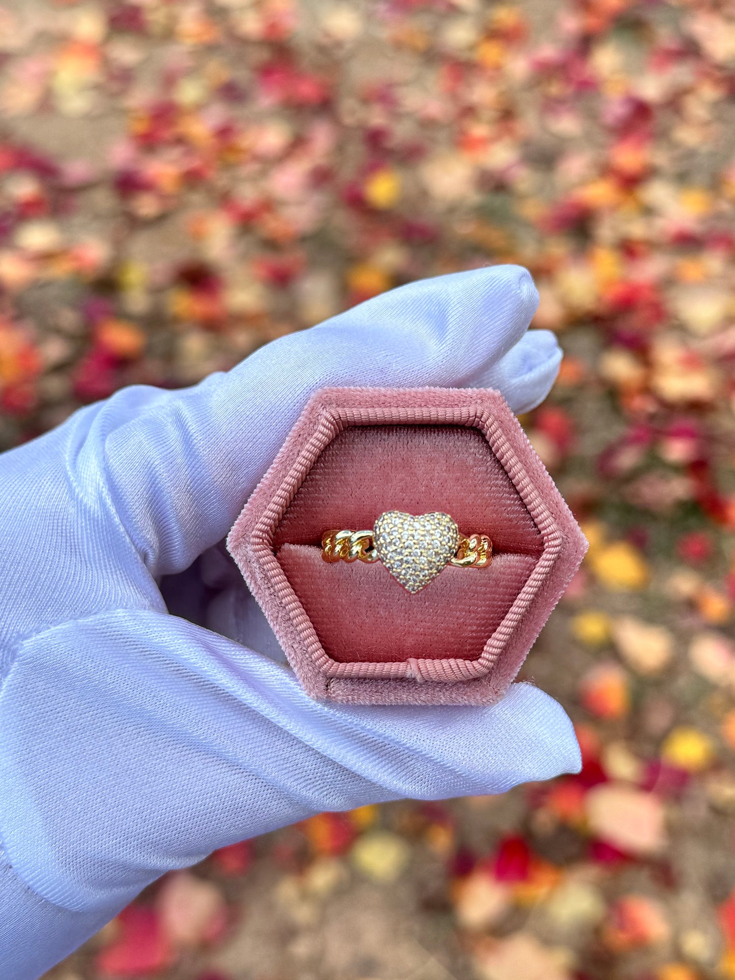Golden Link Heart Ring