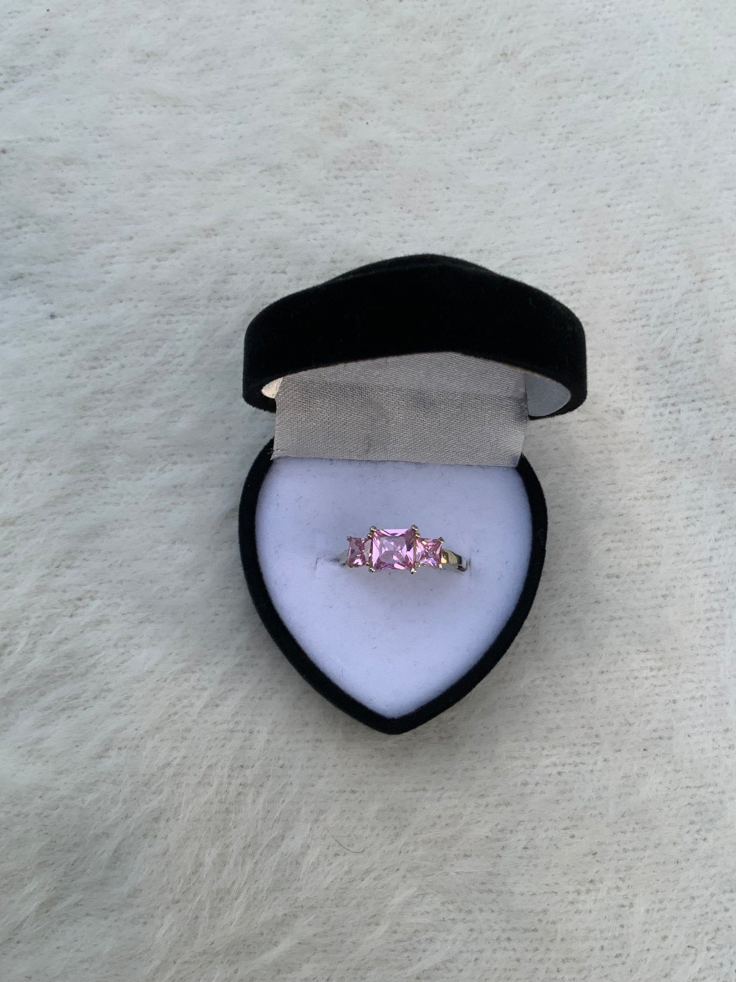 El Three Pink Squares Ring (Size 8)