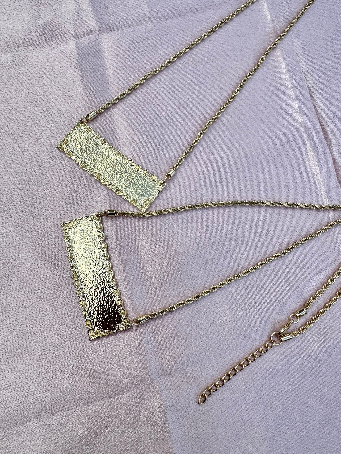 Engraved Name Plate Rope Necklace