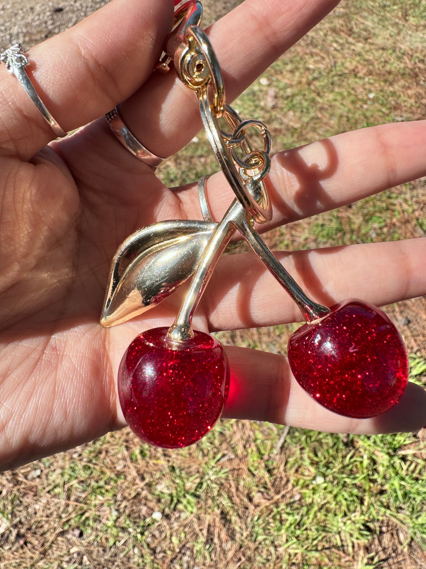 Red/Gold Cherry Keychain (M)