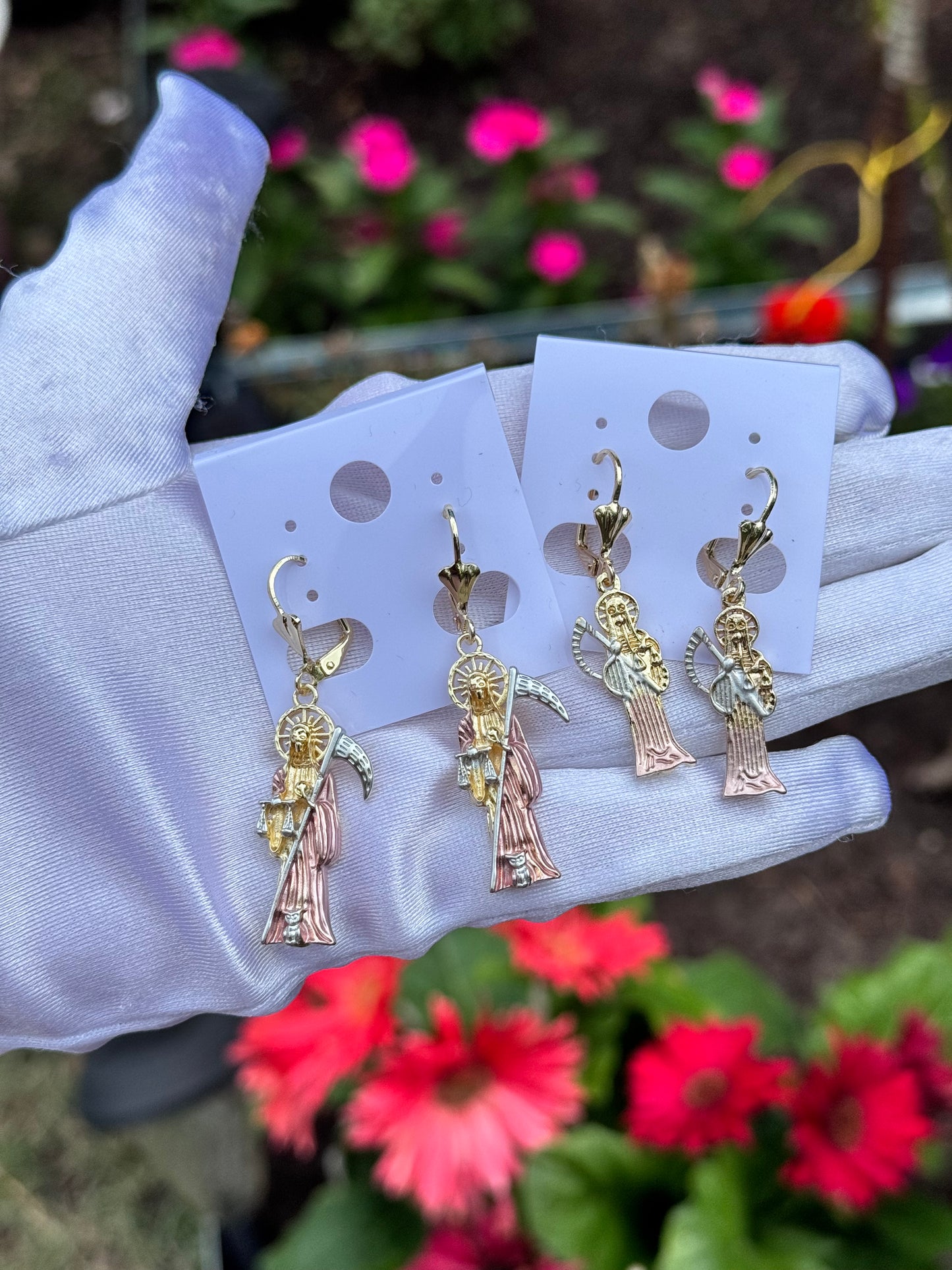Santa Muerte Earrings (Tricolor)