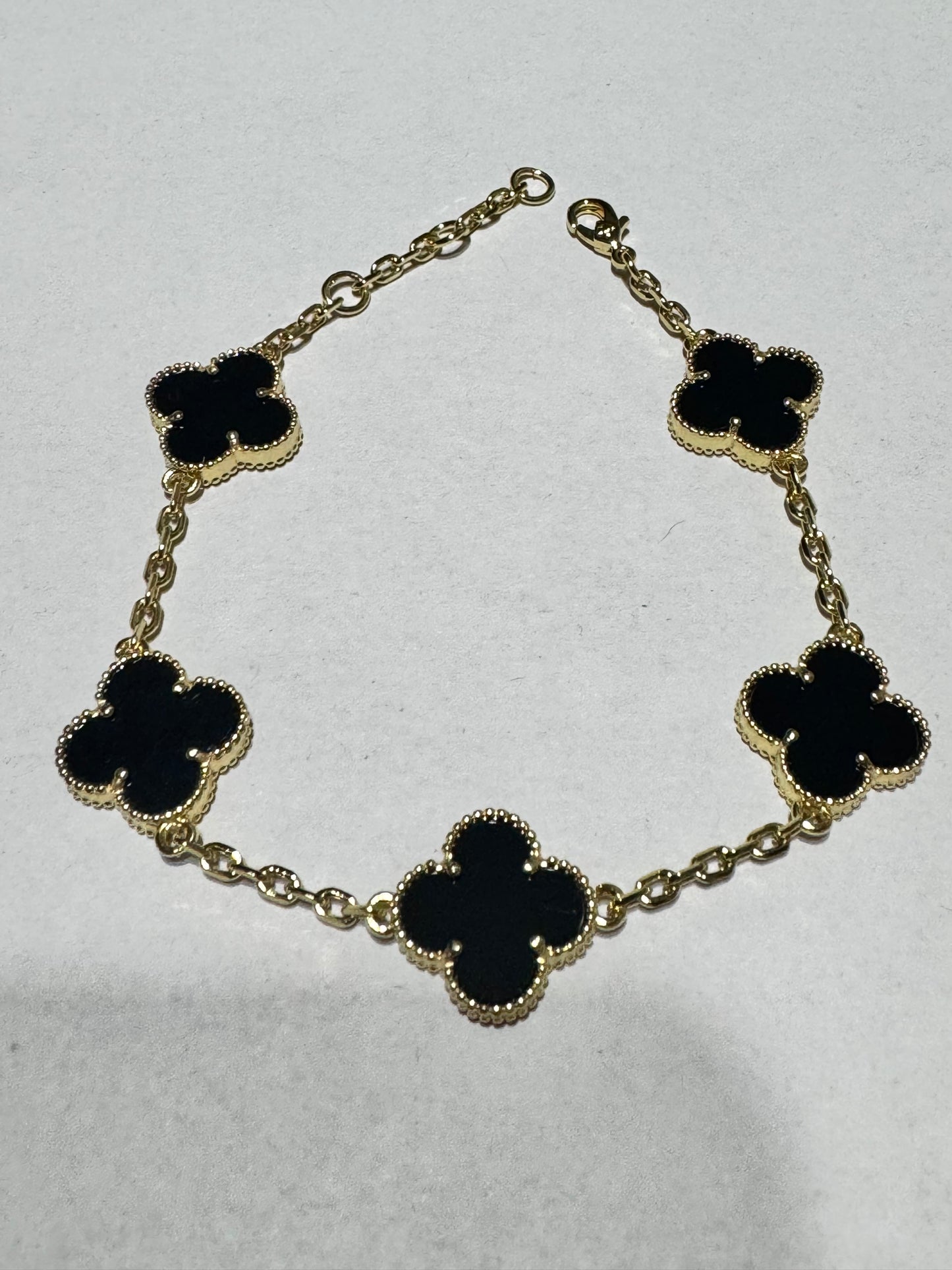 Black/Gold Clover Bracelet