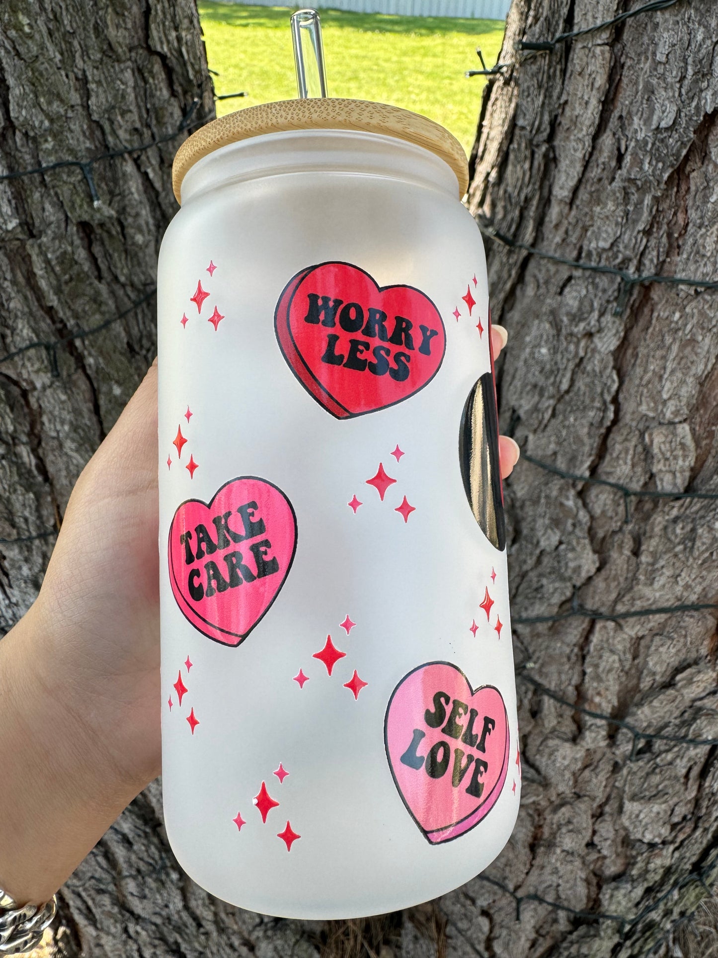 Minnie Mouse Frosted Glass Cup