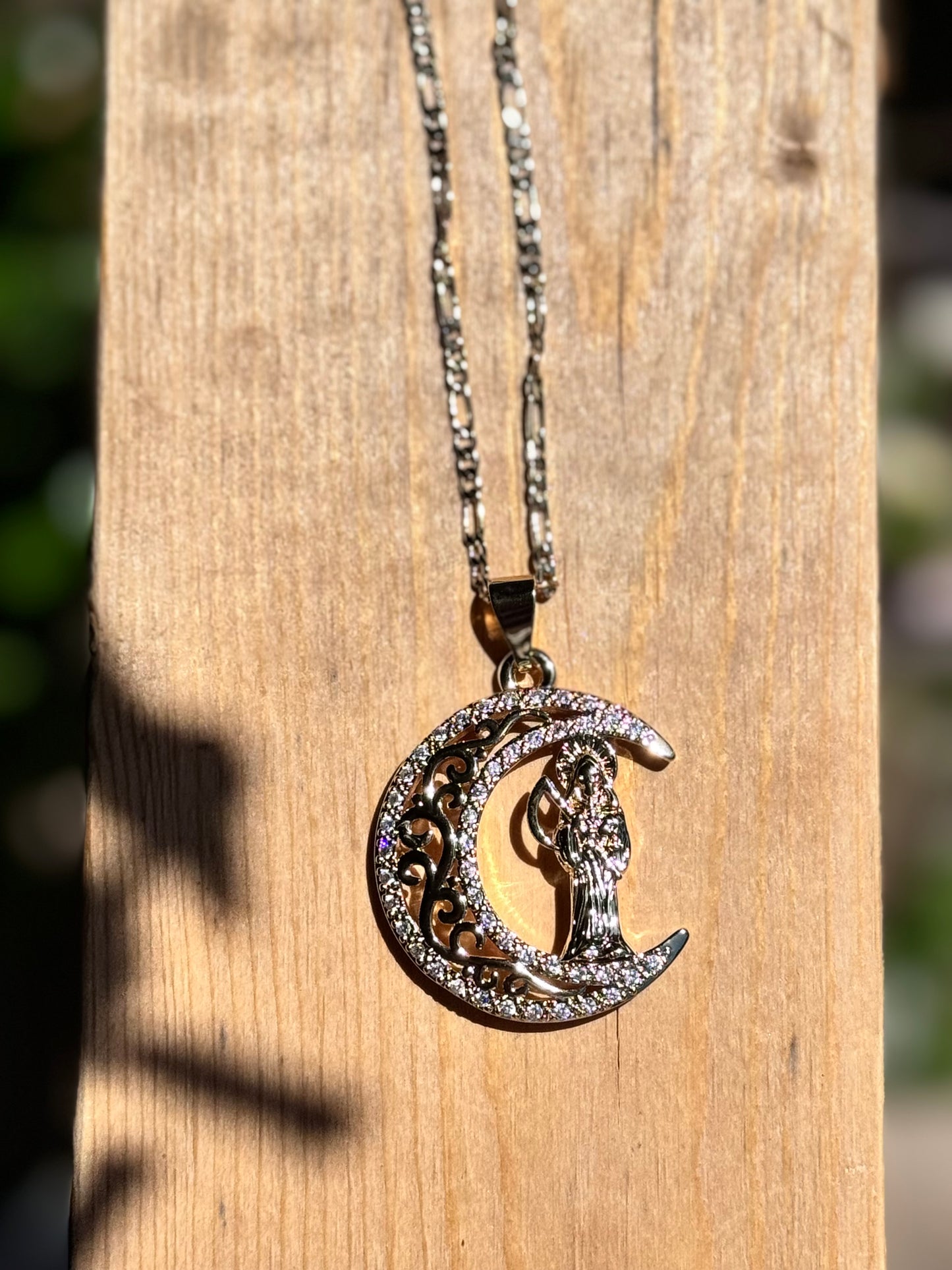 Santa Muerte Luna Necklace