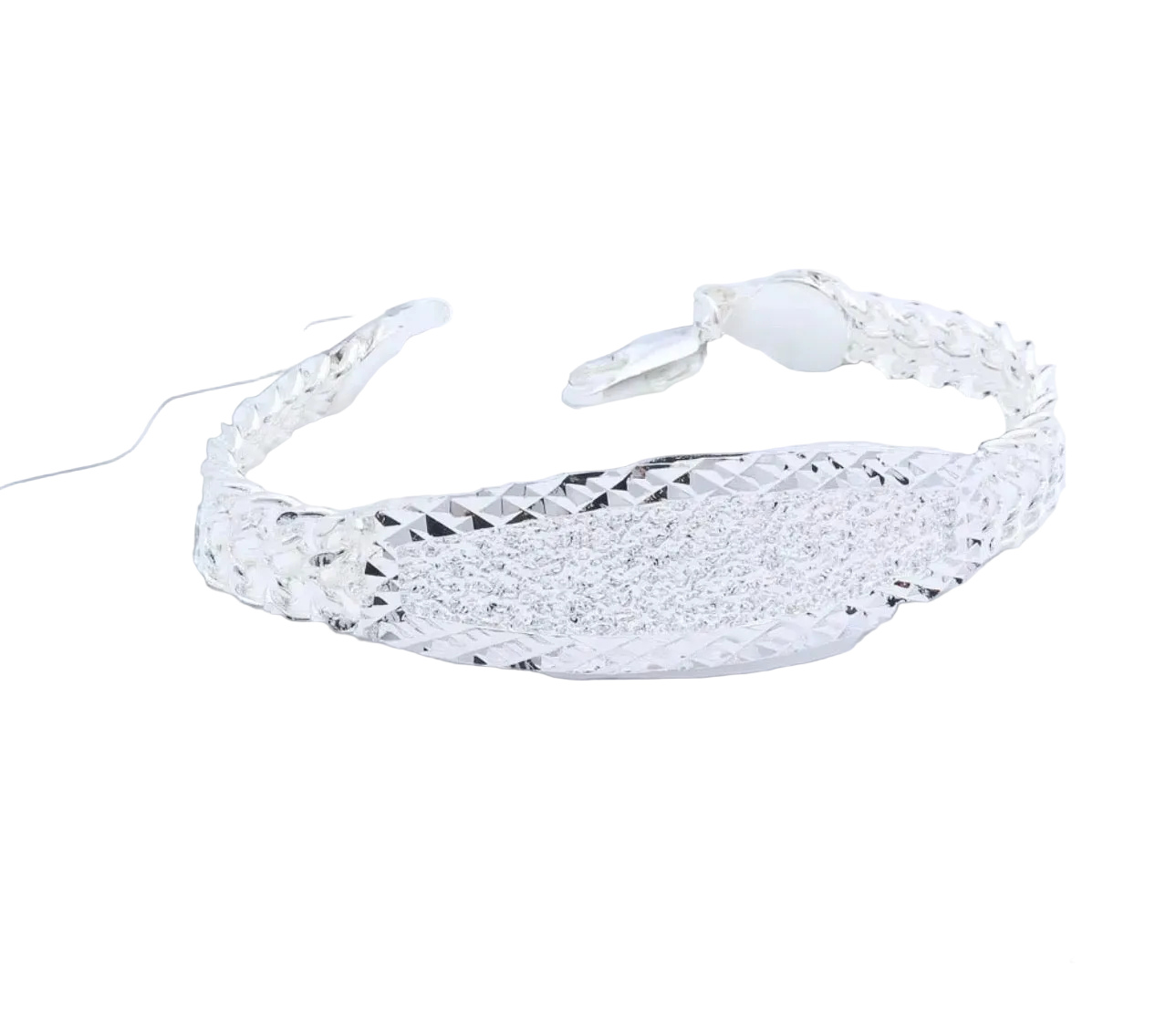 Embossed Petatillo Esclava Silver Plated