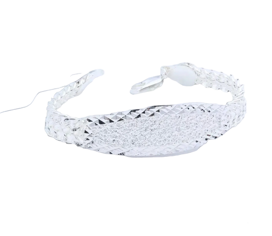 Embossed Petatillo Esclava Silver Plated