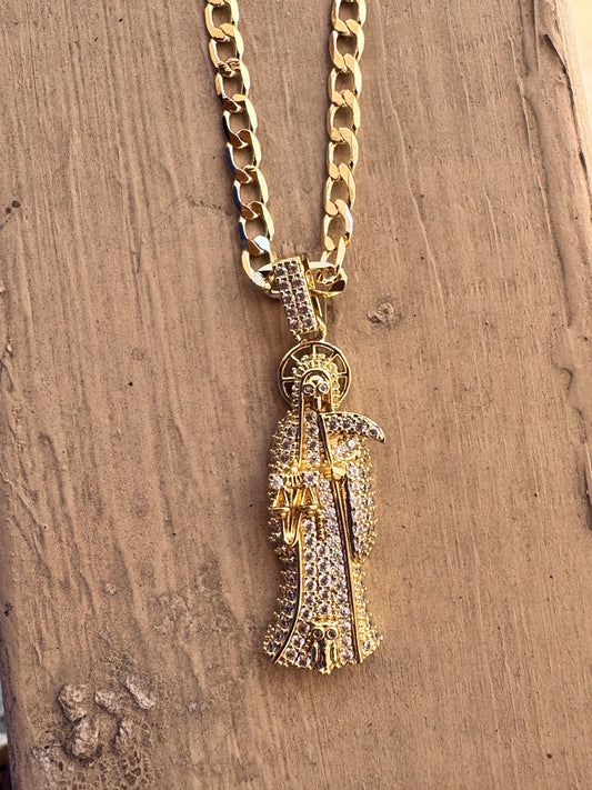 Santa Muerte Iced Necklace