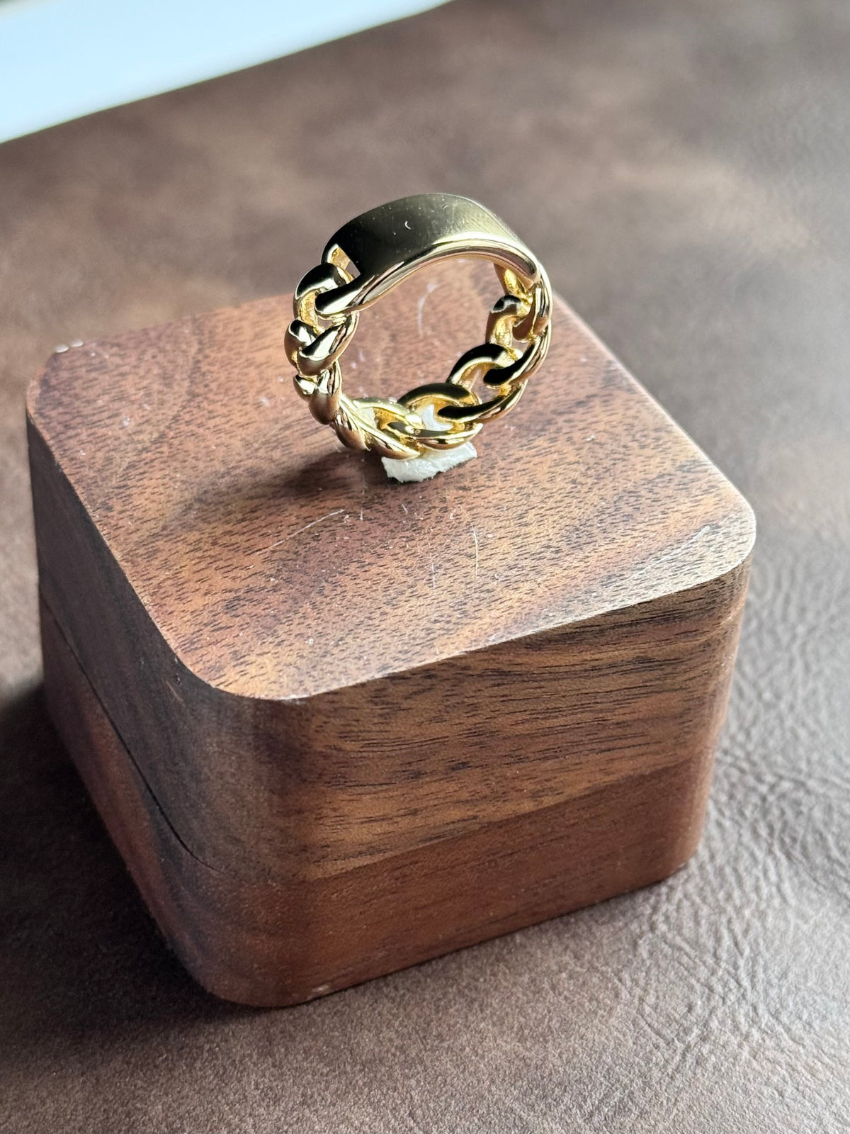 ID Cuban Ring Gold Plated