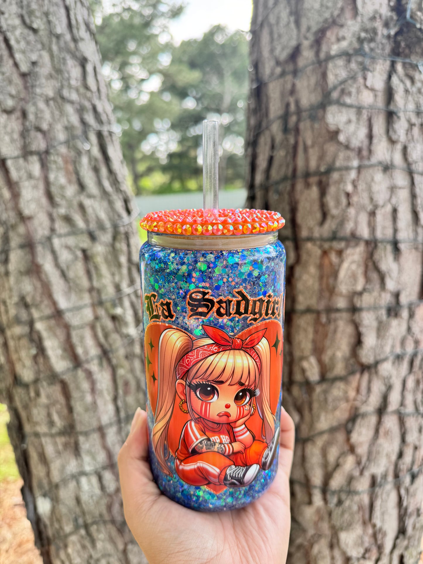 La Sad Girl Blue Snowglobe