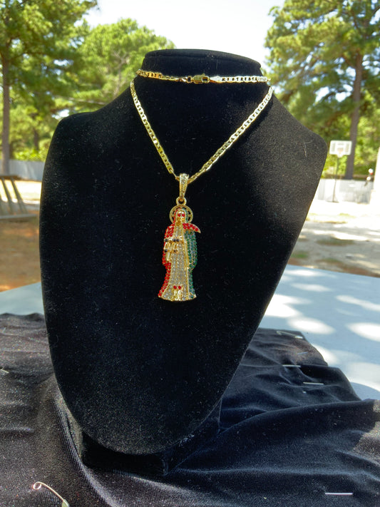 3 Colors XL Santa Muerte Necklace
