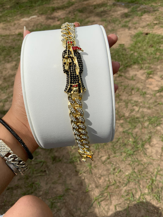 Black Santa Muerte Iced out Esclava