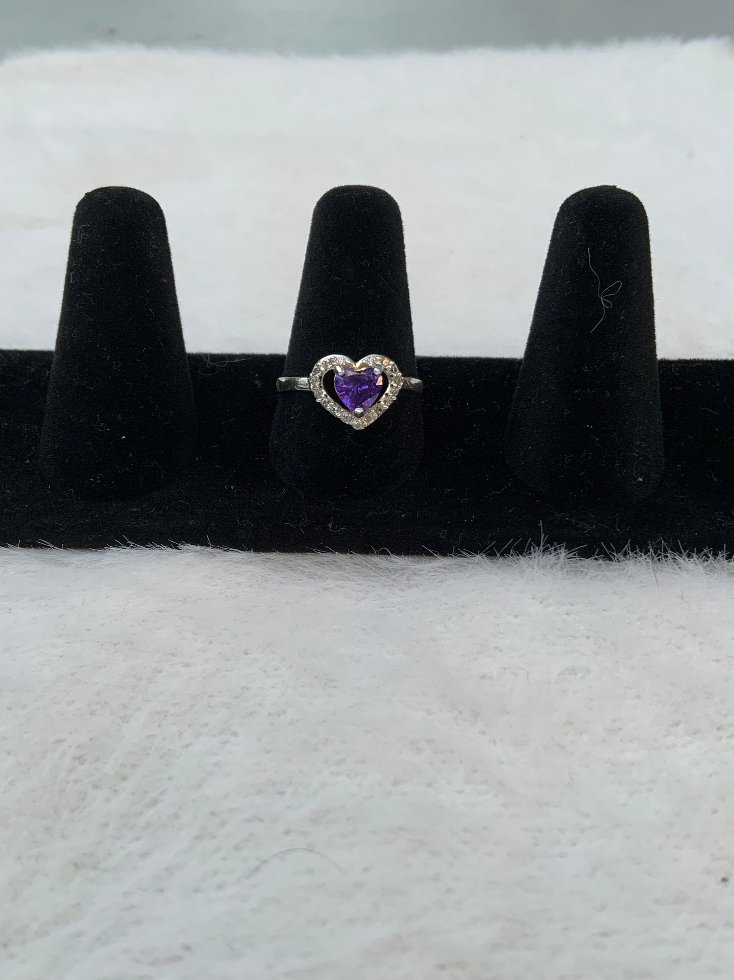 Purple Gem Heart Ring (Size 8)