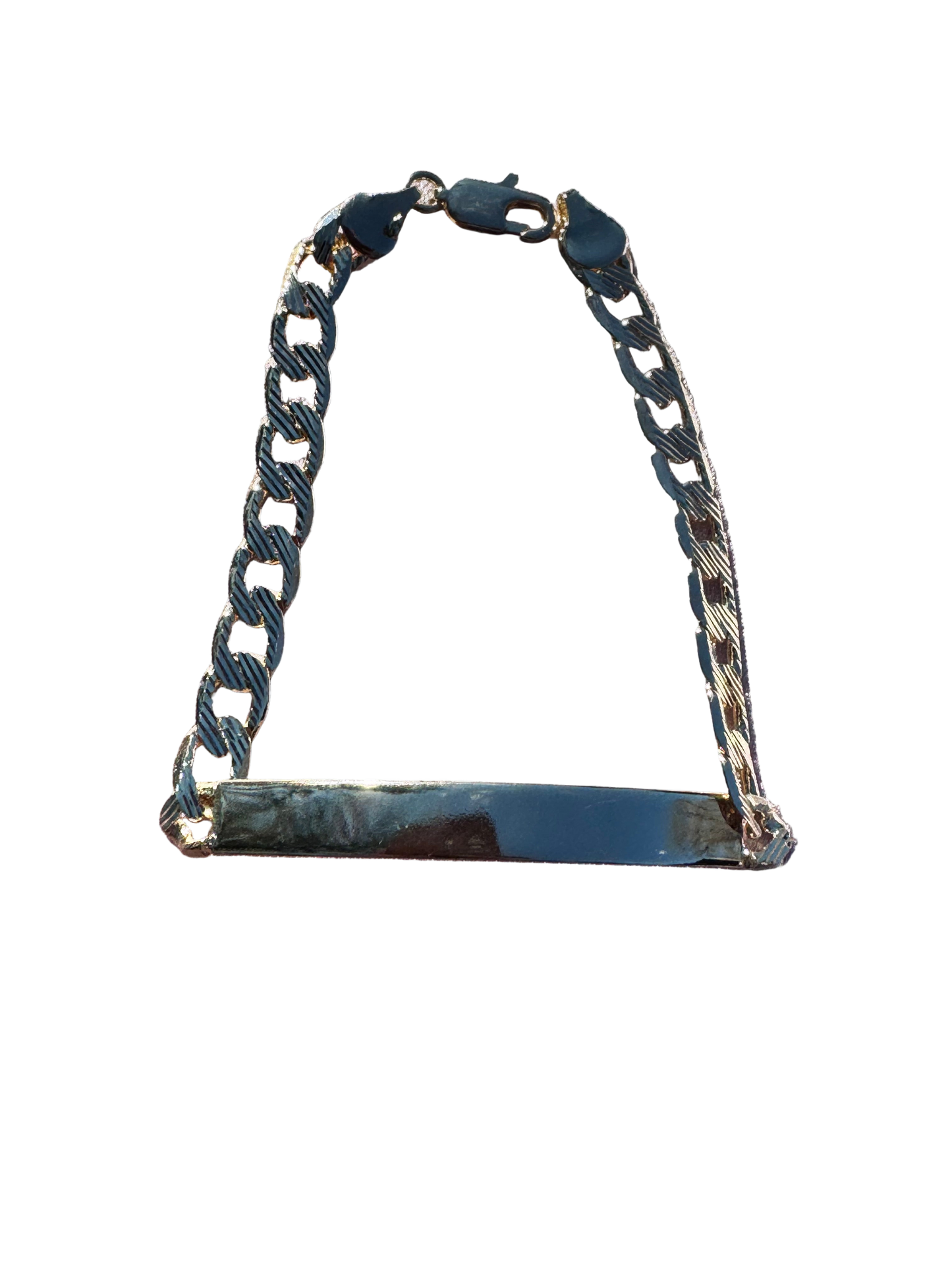 Embossed Cuban Link ID Plate Bracelet