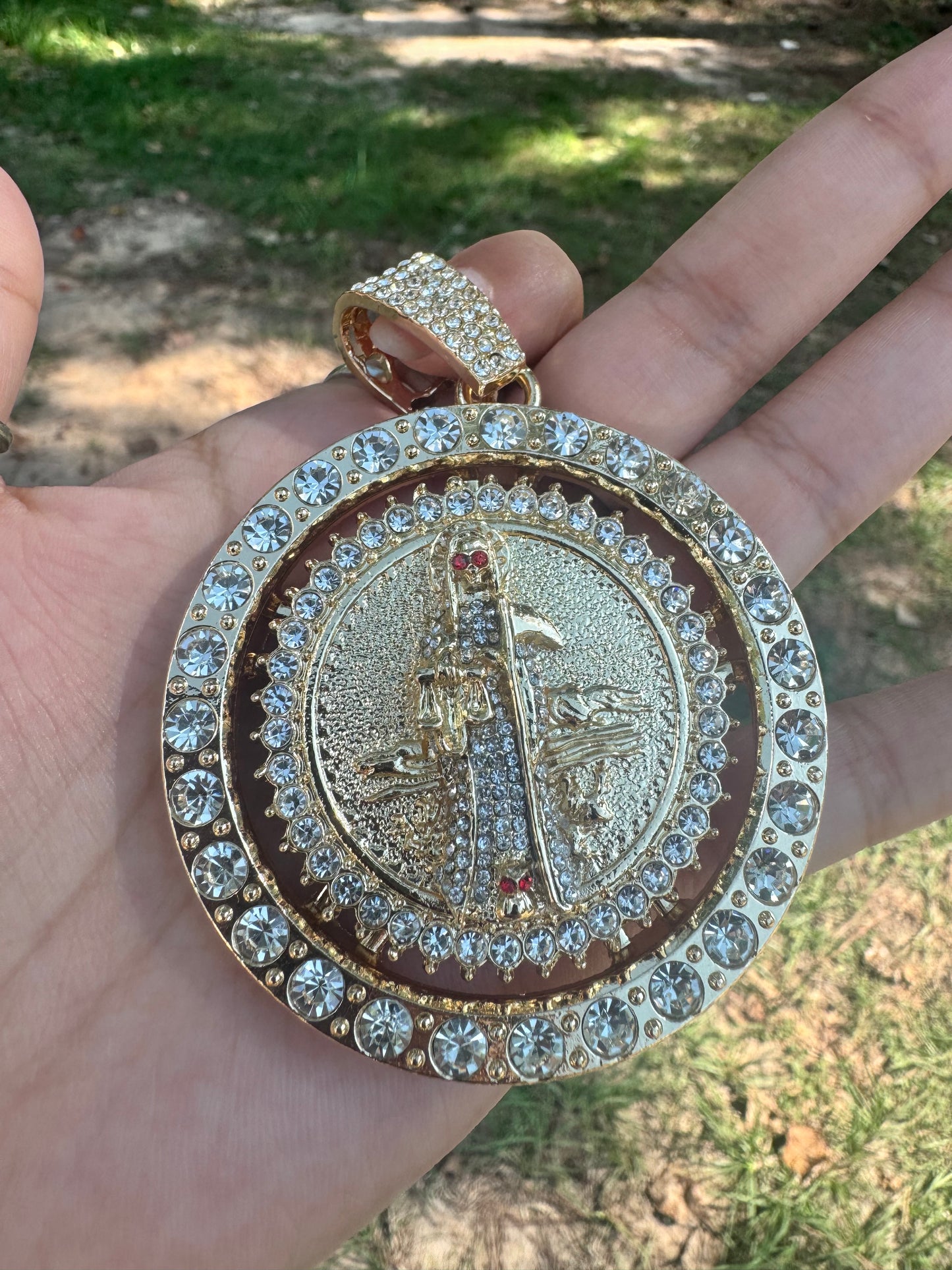 Santa Muerte Roulette Pendant