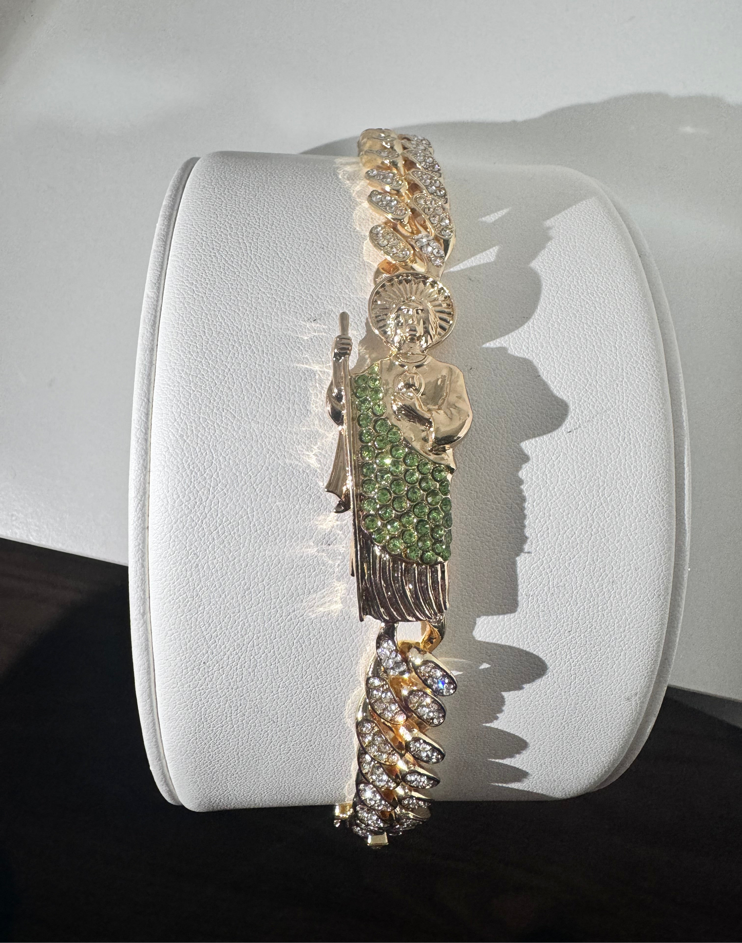 Green San Judas Iced out Esclava