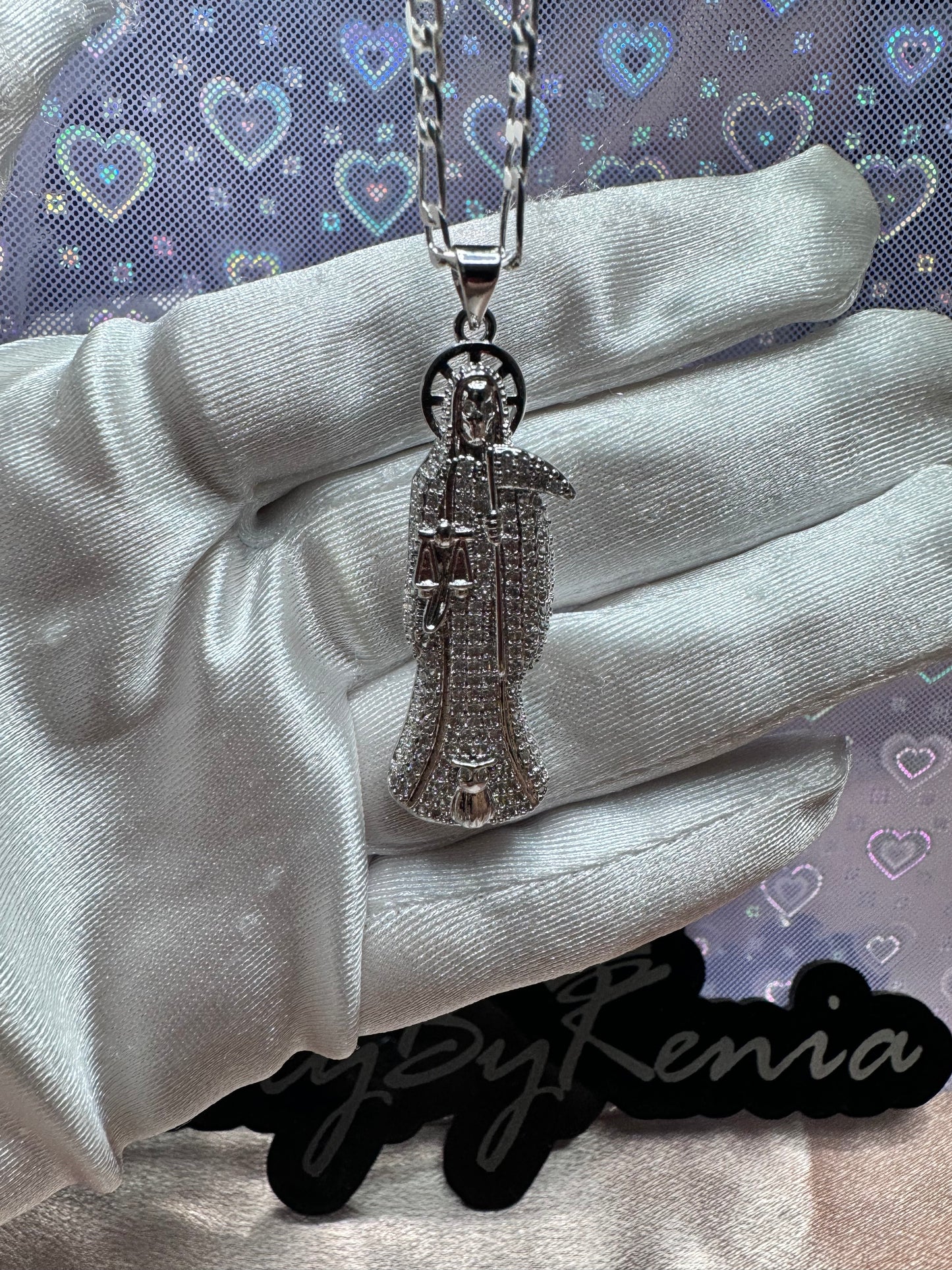 Silver Santa Muerte Necklace