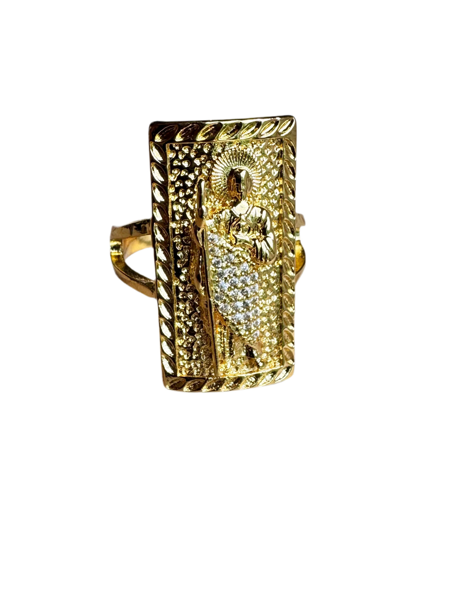 San Judas Gold Adjustable Ring