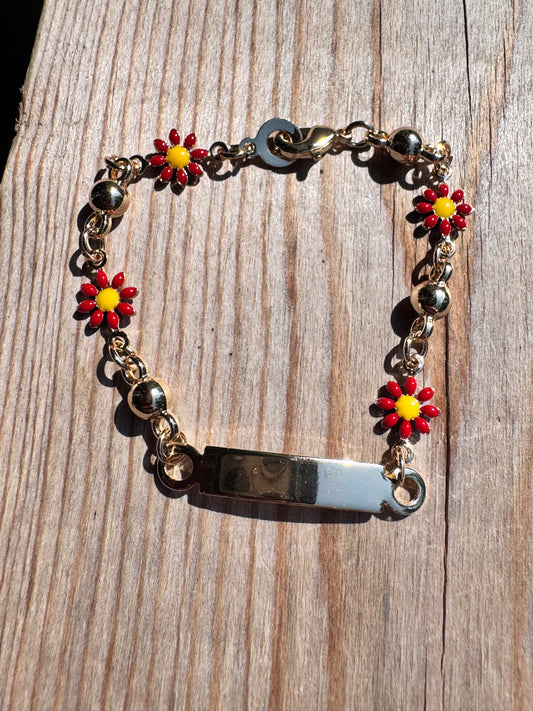 Red Flowers Baby Bracelet Esclava