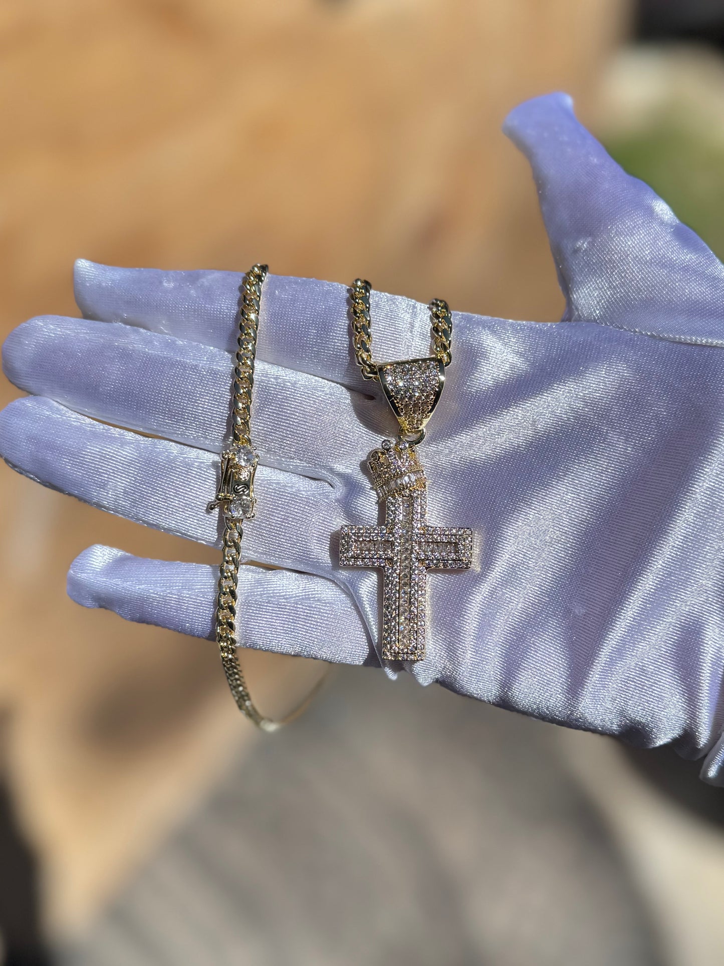 Iced Cross Cuban Monaco Chain