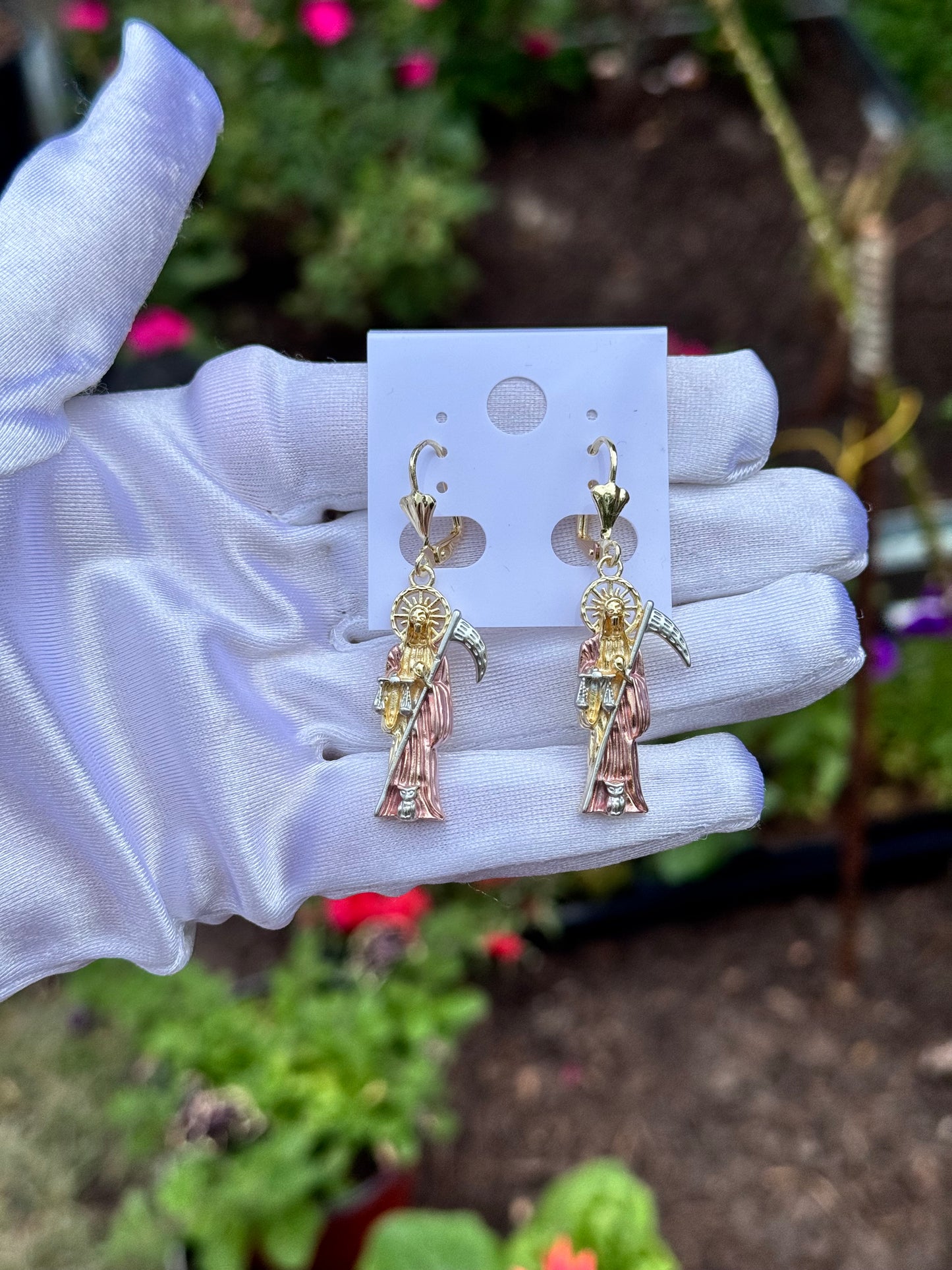 Santa Muerte Earrings (Tricolor)