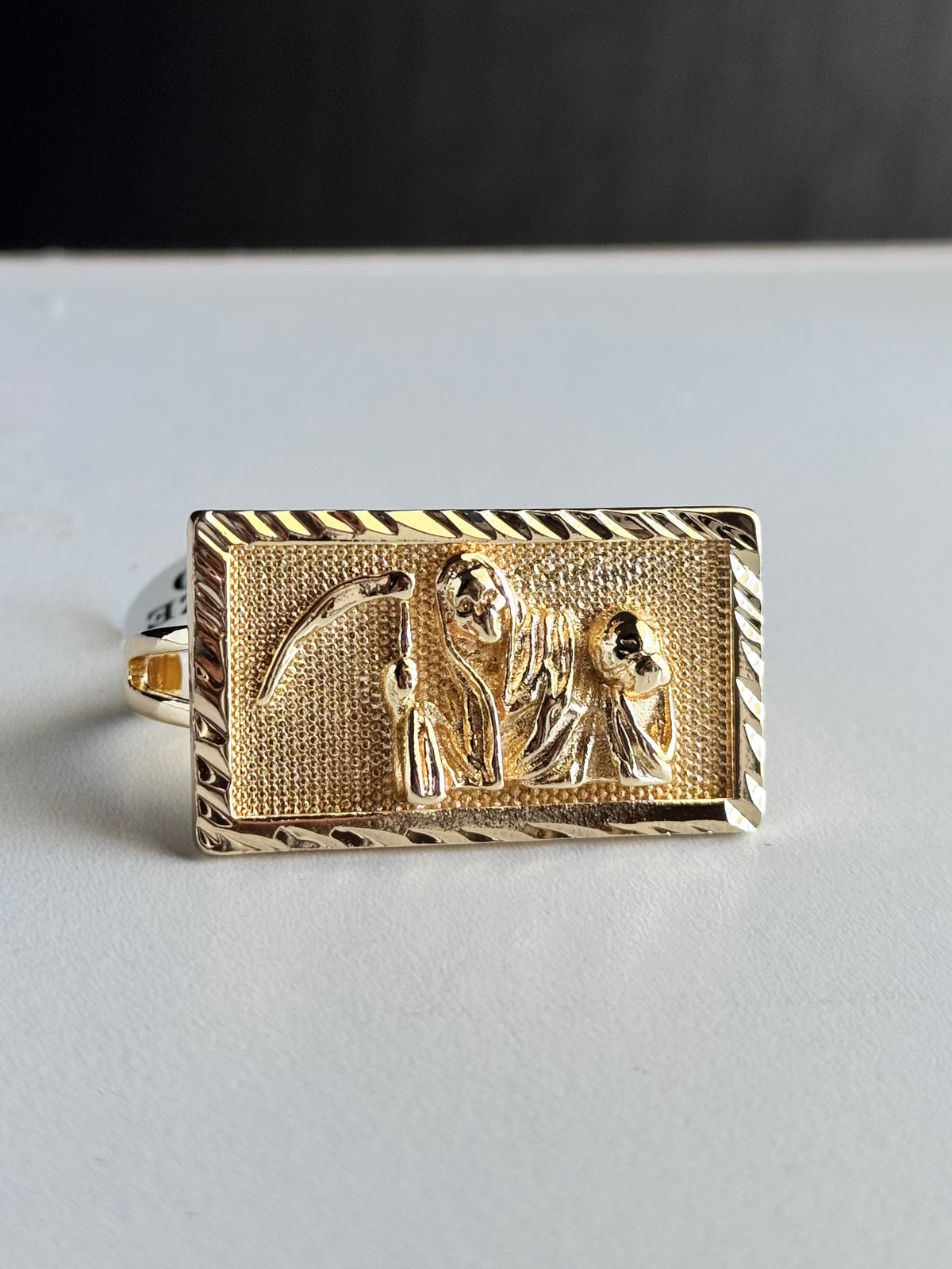 Santa Muerte Two Finger Ring