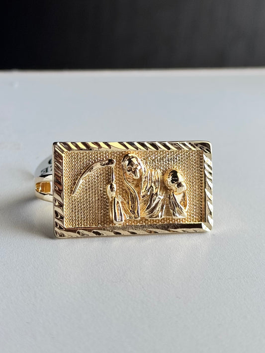 Santa Muerte Two Finger Ring