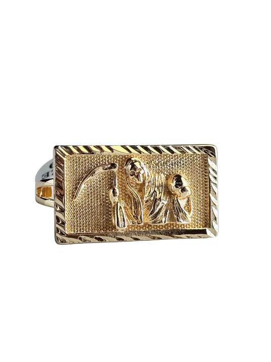 Santa Muerte Two Finger Ring
