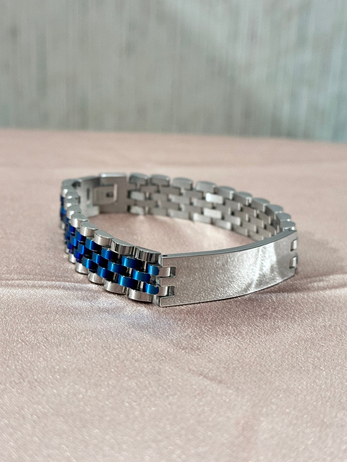 Blue Silver ID Jubilee bracelet