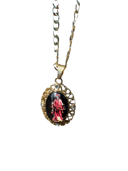 Santa Muerte Encapsulated Image Black