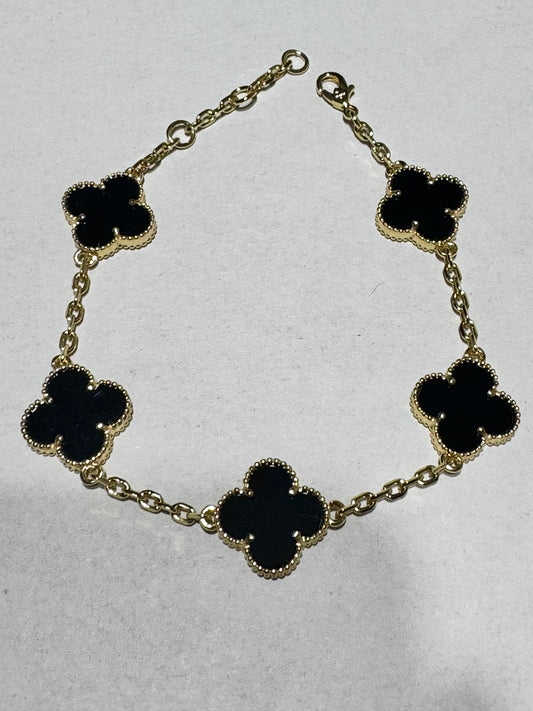 Black/Gold Clover Bracelet